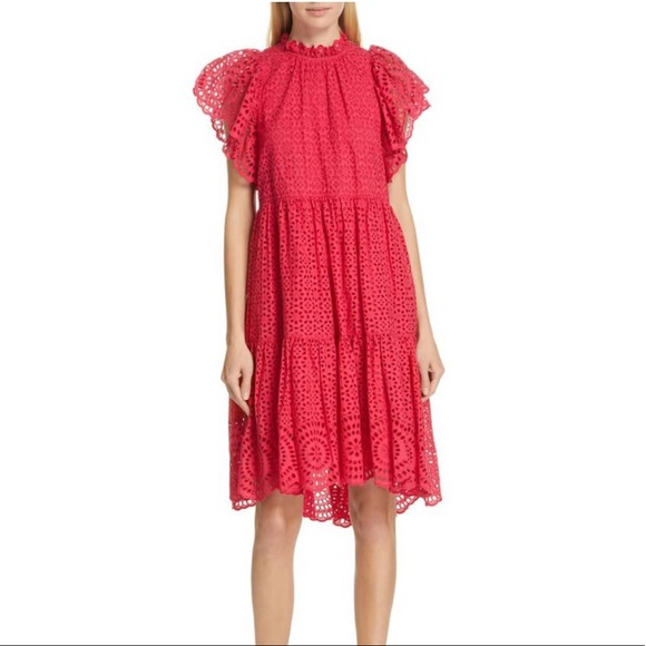 Ulla Johnson Dresses & Skirts - Ulla Johnson Norah eyelet fuchsia pink dress